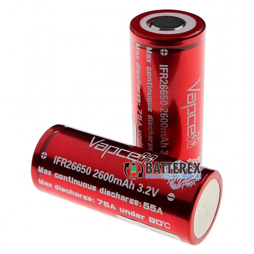 26650 LiFePO4 Vapcell IFR26650 2600mah 3.2V високотоковий 55/75A
