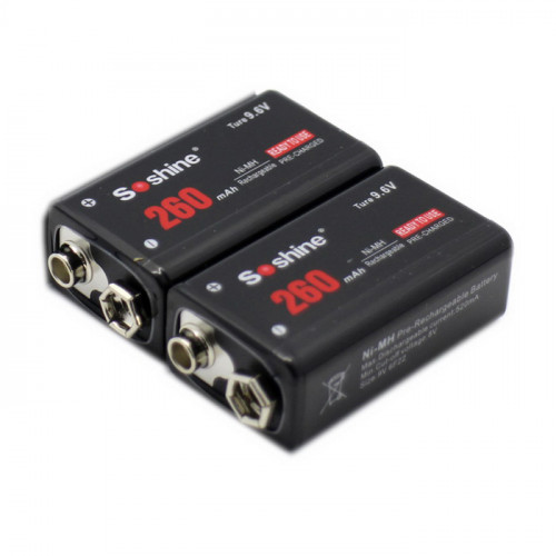 Soshine 9.6V 260mah - аккумулятор Крона NiMH c повышенным напряжение для чувствительных к напряжению устройств