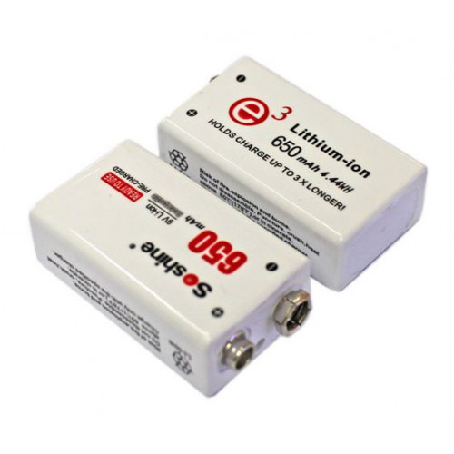 Soshine 9V 650 mah - аккумулятор Крона Li-ion с высокой ёмкостью и низким саморазрядом