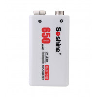 Soshine 9V 650 mah - аккумулятор Крона Li-ion с высокой ёмкостью и низким саморазрядом