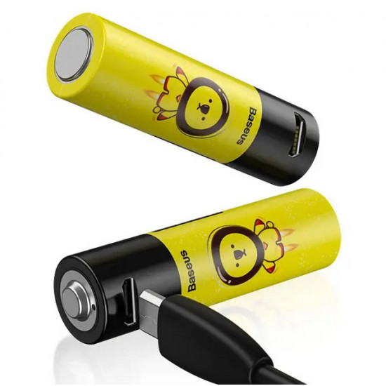 Аккумуляторы AA Li-ion Baseus 1920mah 1.5V с зарядкой от USB - поштучно