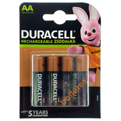 AA Duracell 2500 mah - 4 шт. в блистере - 2021 год