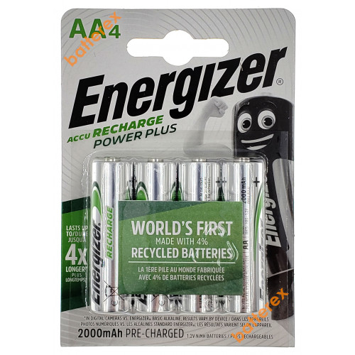 AA Energizer Power Plus 2000 mah Pre-Charged - 4 аккумулятора в блистере. Оригинал, Япония.