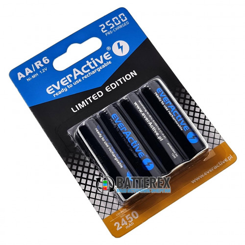 AA EverActive 2500mah Limited Edition высокотоковые с низким саморазрядом - упаковка 4 шт.
