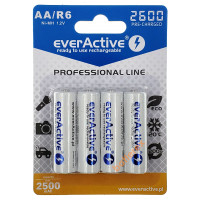 AA EverActive 2600mah с низким саморазрядом на 1200 циклов - упаковка 4 шт в блистере