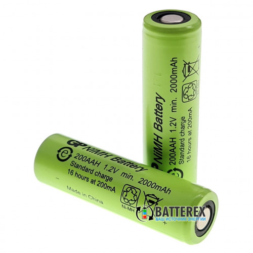 AA GP 200AAH NiMH 2000mah Flat Top технический аккумулятор