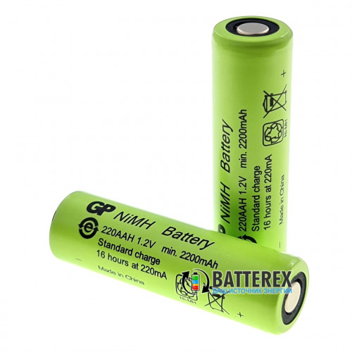 AA GP 220AAH NiMH 2200mah Flat Top технический аккумулятор