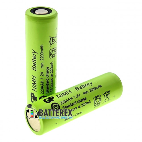 AA GP 220AAH NiMH 2200mah Flat Top технический аккумулятор