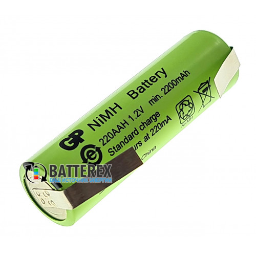 AA GP 220AAH NiMH 2200mah Flat Top с выводами под пайку