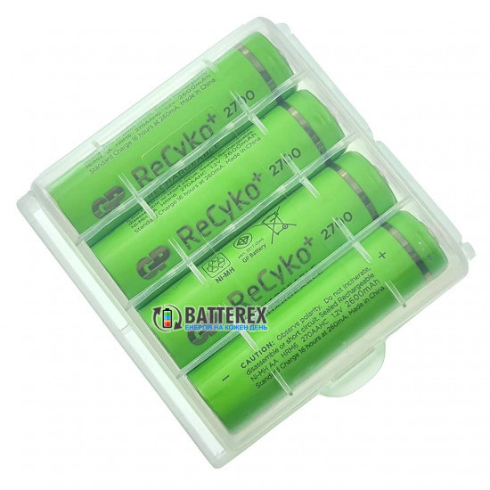 Пальчикові АА акумулятори GP Recyko 2700mah - комплект 4 шт в пластиковому боксі