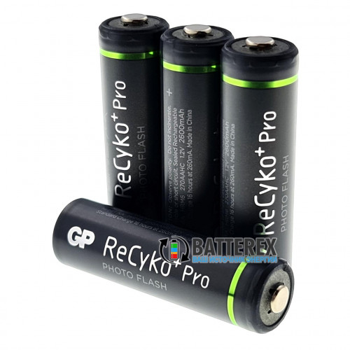 AA GP Recyko Pro 2600mah Photo Flash (высокая токоотдача, низкий саморазряд) - упаковка 4 шт. в блистере