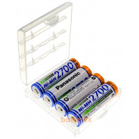 AA Panasonic 2700 mah BK-3HGAE - 4 шт. в пластиковом боксе - свежие 2020 год