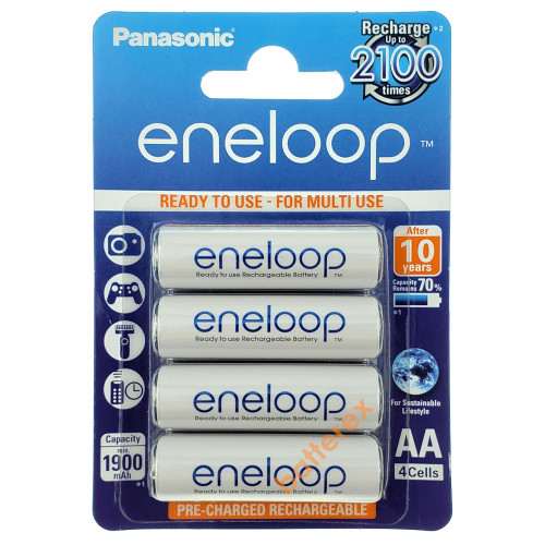 AA Panasonic Eneloop 2000mah (1900mah) BK-3MCCE/4BE - 4 шт. в картонном блистере - 2021 год