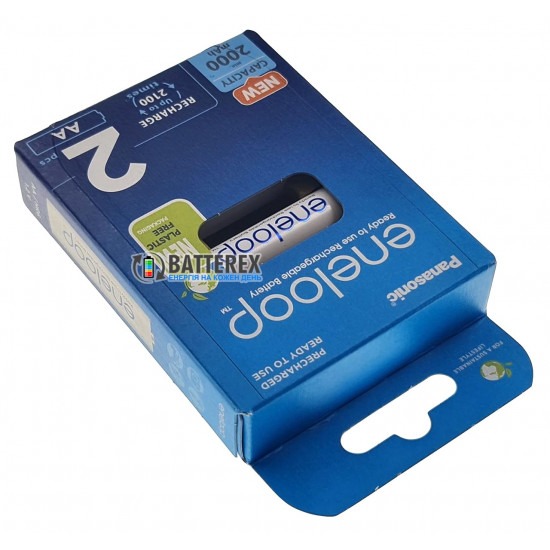 2 акумулятори AA Panasonic Eneloop 2000 mah BK-3MCDE/2BE в картонній еко-упаковці EcoBox