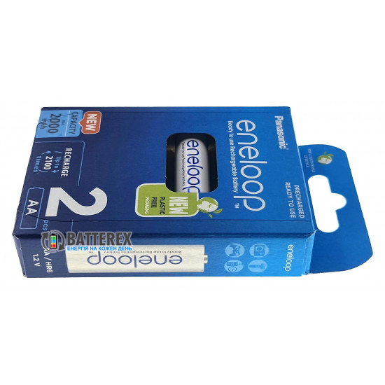 2 акумулятори AA Panasonic Eneloop 2000 mah BK-3MCDE/2BE в картонній еко-упаковці EcoBox