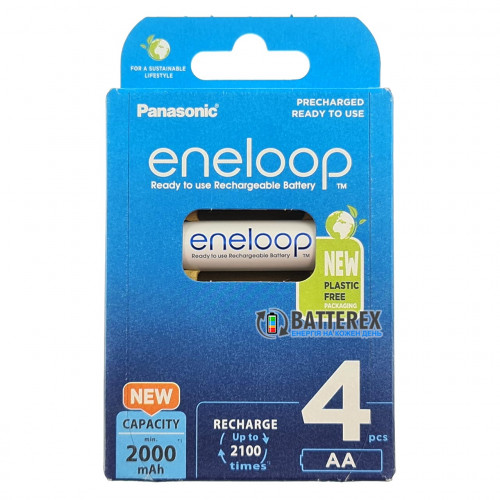 AA Panasonic Eneloop 2000 mah BK-3MCDE/4BE EcoBox - 4 шт в картонній еко-упаковці - 2022 рік