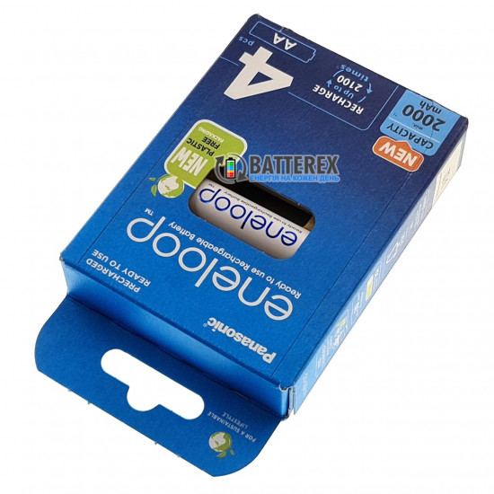 4 акумулятори AA Panasonic Eneloop 2000 mah BK-3MCDE/4BE в картонній еко-упаковці EcoBox