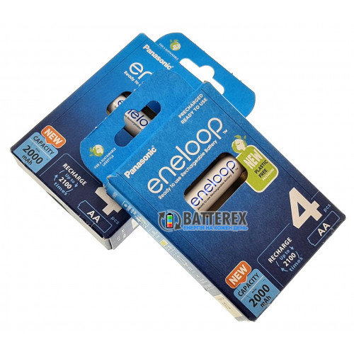 AA Panasonic Eneloop 2000 mah BK-3MCDE/4BE EcoBox - 4 шт в картонній еко-упаковці - 2022 рік