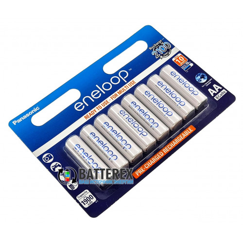 AA Panasonic Eneloop 2000mah (1900mah) BK-3MCCE/8BE - 8 шт. в картонном блистере - 2021 год
