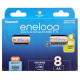 8 акумуляторів AA Panasonic Eneloop 2000 mah BK-3MCDE/8BE в картонній еко-упаковці EcoBox