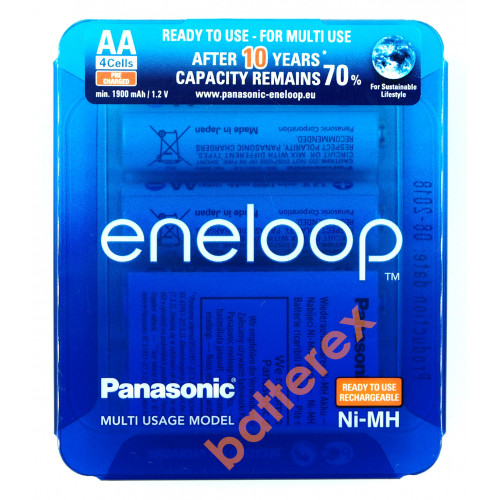 AA Panasonic Eneloop 2000mah BK-3MCCE/4LE Sliding Pack - 4 шт. в слайд-блистере - 2021 год