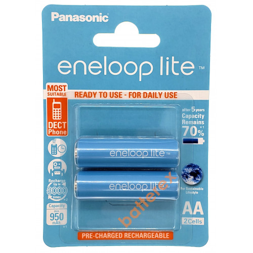 AA Panasonic Eneloop Lite 1000mah BK-3LCCE/2BE в блистере (цена за упаковку 2 шт.)