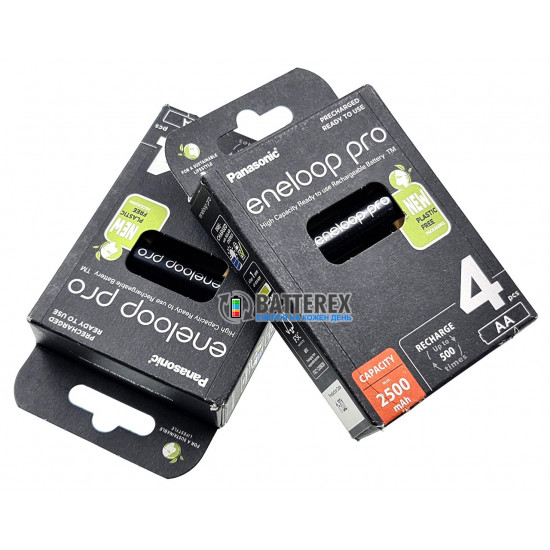 Акумулятори AA Panasonic Eneloop Pro 2600 mah BK-3HCDE/4BE EcoBox - 4 шт. в картонній екологічній упаковці - Оригінал-Японія