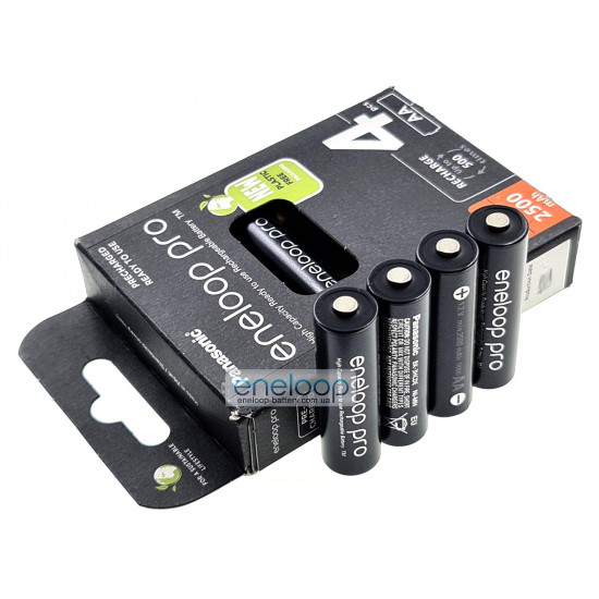 Акумулятори AA Panasonic Eneloop Pro 2600 mah BK-3HCDE/4BE EcoBox - 4 шт. в картонній екологічній упаковці - Оригінал-Японія