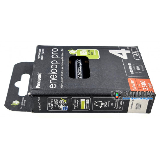 Акумулятори AA Panasonic Eneloop Pro 2600 mah BK-3HCDE/4BE EcoBox - 4 шт. в картонній екологічній упаковці - Оригінал-Японія