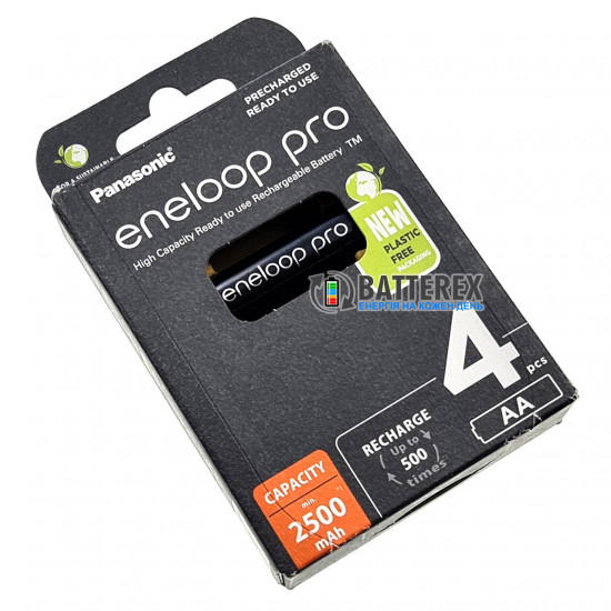 Акумулятори AA Panasonic Eneloop Pro 2600 mah BK-3HCDE/4BE EcoBox - 4 шт. в картонній екологічній упаковці - Оригінал-Японія