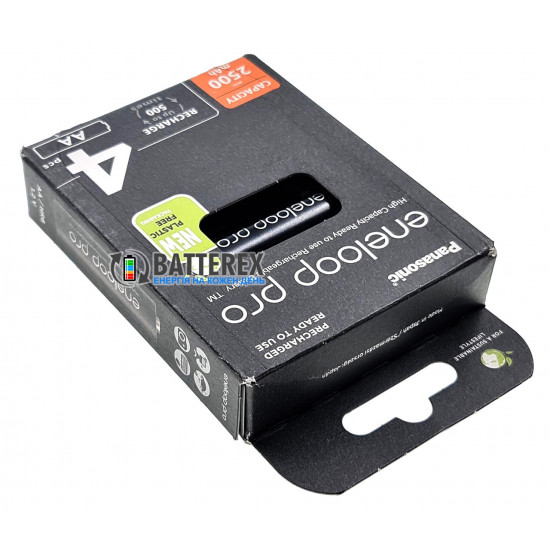 Акумулятори AA Panasonic Eneloop Pro 2600 mah BK-3HCDE/4BE EcoBox - 4 шт. в картонній екологічній упаковці - Оригінал-Японія