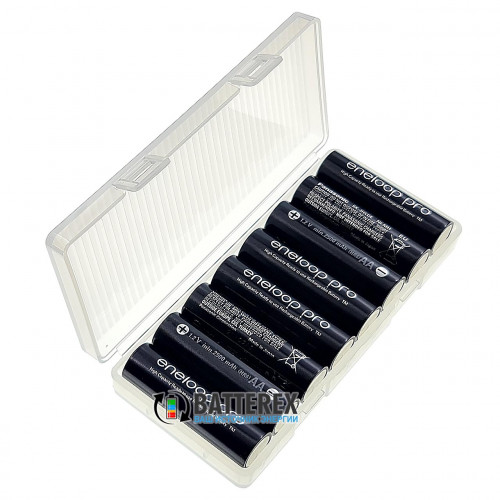 AA Panasonic Eneloop Pro 2600mah BK-3HCDE - 8 шт. в пластиковом боксе - 2021 год