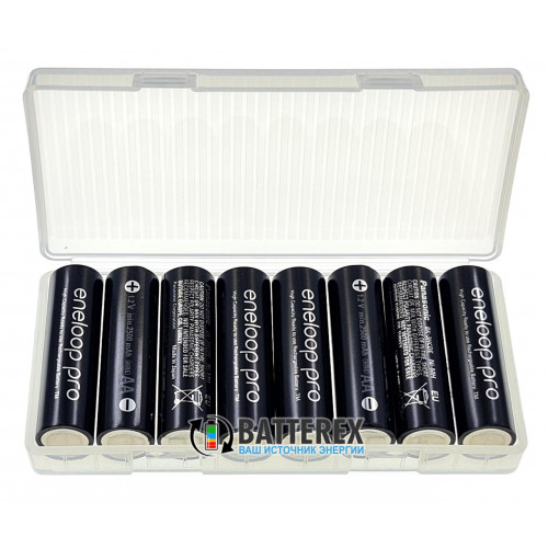 AA Panasonic Eneloop Pro 2600mah BK-3HCDE - 8 шт. в пластиковом боксе - 2021 год