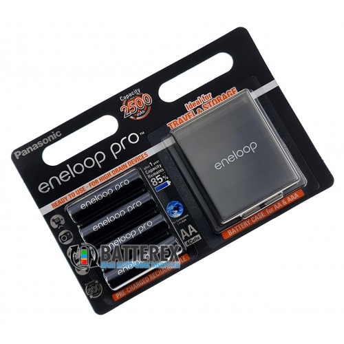 AA Panasonic Eneloop Pro 2600 mah BK-3HCDE/C4BE - упаковка 4 аккумулятора с фирменным боксом Eneloop для хранения