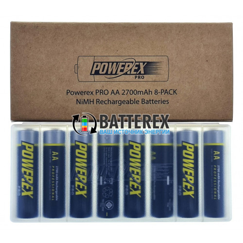 AA Powerex Pro 2700 mah - оригинальная упаковка 8 шт. пластиковом боксе