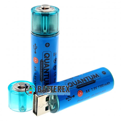 AA Li-ion Quantum 1100mah 1.5V USB - AA Li-ion аккумулятор с зарядкой от USB