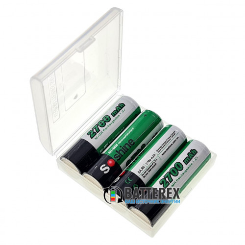 AA Soshine 2700 mah - комплект 4 аккумулятора в оригинальной упаковке с пластиковым боксом
