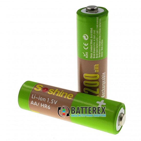 Зарядное устройство на 4 AA AAA Li-ion Soshine Chocolate-1.5V + AA Li-ion 1,5V Soshine 2200mWh