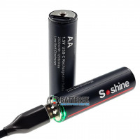 AA Li-ion Soshine 2600mWh 1.5V Protected USB Type-C - AA Li-ion аккумулятор с защитой и зарядкой от USB Type-C