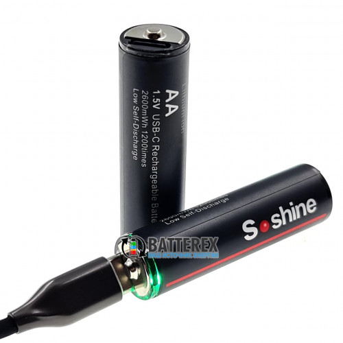 AA Li-ion Soshine 2600mWh 1.5V Protected USB Type-C - AA Li-ion аккумулятор с защитой и зарядкой от USB Type-C