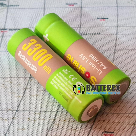 Акумулятори АА літій-іонні 1.5V Soshine 3300mWh 2200mah - комплект 4 шт в пластиковому боксі
