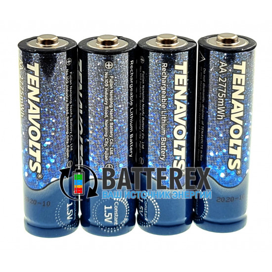 Зарядний пристрій Tenavolts TS-C4 на 4 AA Li-ion + 4 акумулятори AA Li-ion Tenavolts 2775mWh 1.5V