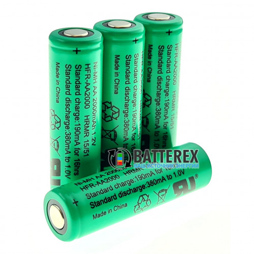 AA Tenergy 2000 mah Flat Top с плоским контактом "плюс"