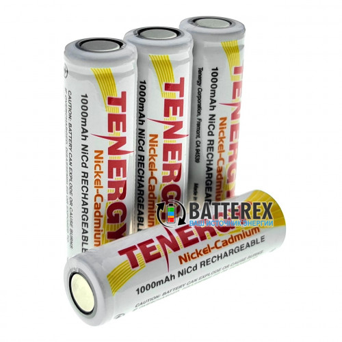 AA Tenergy Ni-Cd (никель-кадмиевый) 1000 mah Flat Top с плоским контактом "плюс"