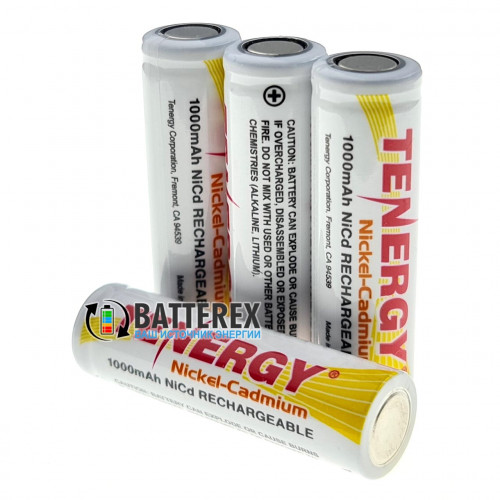 AA Tenergy Ni-Cd (никель-кадмиевый) 1000 mah Flat Top с плоским контактом "плюс"