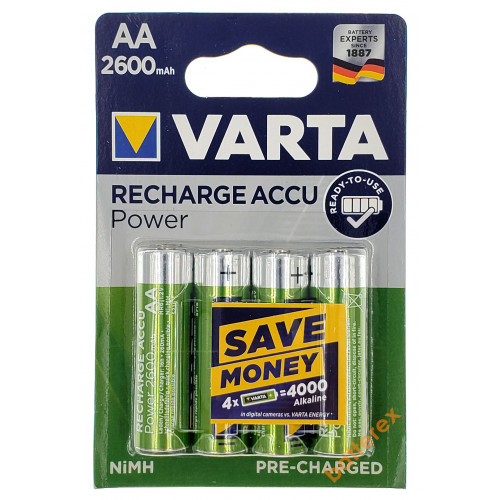 AA Varta R2U 2600 mah Pre-Charged - 4 аккумулятора в блистере.  Оригинал, Германия.