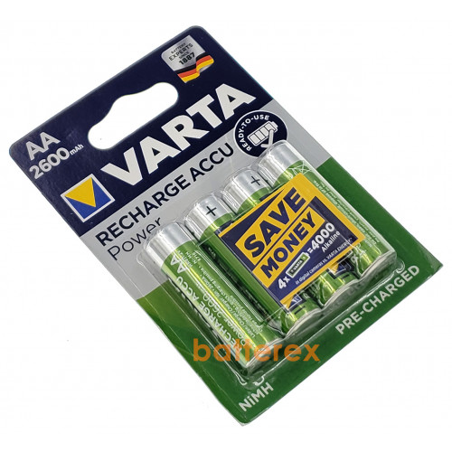 AA Varta R2U 2600 mah Pre-Charged - 4 аккумулятора в блистере.  Оригинал, Германия.
