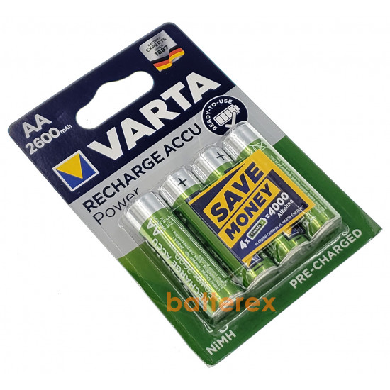 AA Varta R2U 2600 mah Pre-Charged - 4 аккумулятора в блистере.  Оригинал, Германия.