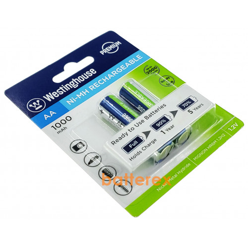 AA Westinghouse Premium 1000 mah - 2 аккумулятора в блистере