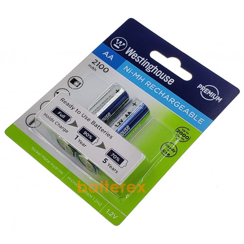 AA Westinghouse Premium 2100 mah - 2 аккумулятора в блистере